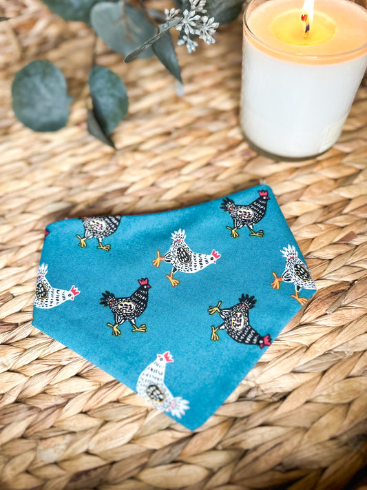 Scout's Chickens Reversible Dog Bandana